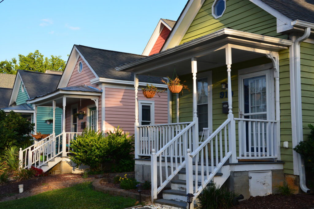 Cottages in residential neighborhood